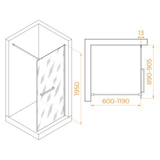 Душевая перегородка RGW WA-040 35104009-11 90см хром